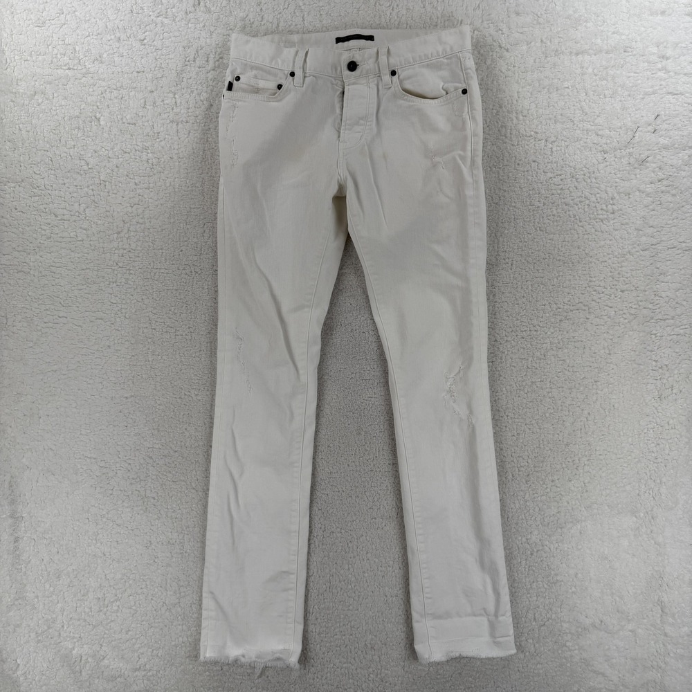 John‎ Varvatos U.S.A. Jeans Mens 30x32 White Skinny Stretch Denim Pants